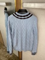 LV Cubic Window Flower Colour Block Pullover Sweater - 图片 7