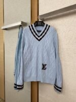LV Cubic Window Flower Colour Block Pullover Sweater - 图片 8