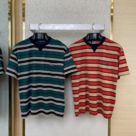Prada Striped Pocket Short Sleeve T-Shirt Dark Green