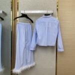 Miu Miu Blue Striped Casual Shirt - 图片 2