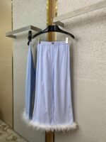 Miu Miu Blue Striped Casual Trousers - 图片 5