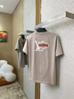 LV World Map Print Short Sleeve T-Shirt - 图片 4