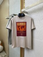 LV World Map Print Short Sleeve T-Shirt - 图片 5