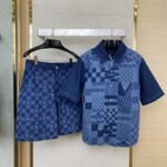 LV America??s Cup Checkered Short Sleeve Shirt