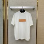 LV Embossed Leather Badge Knit Short Sleeve T-Shirt