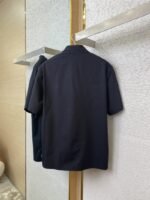 LV Beaded Embroidery Lapel Short Sleeve Shirt Black - 图片 7