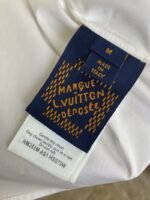 LV Beaded Embroidery Lapel Short Sleeve Shirt White - 图片 9