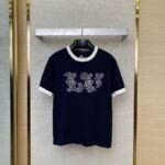LV Floral Embroidery Short Sleeve T-Shirt