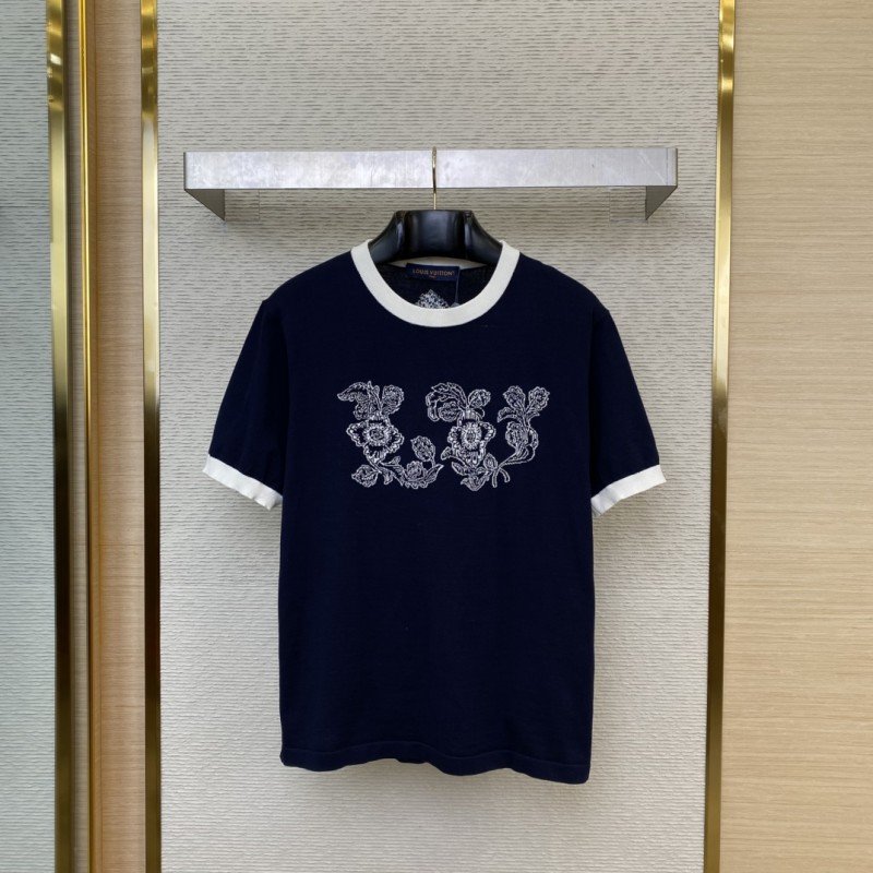 wsxc1741404560277_0.jpg LV Floral Embroidery Short Sleeve T-Shirt - 图片 1