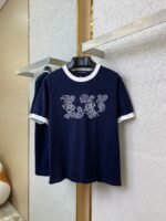 LV Floral Embroidery Short Sleeve T-Shirt - 图片 5