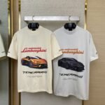Balenciaga Lamborghini Co-Printed Short Sleeve T-Shirt White