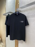 Dior Co-Branded Cat Embroidered Short Sleeve T-Shirt Black - 图片 5