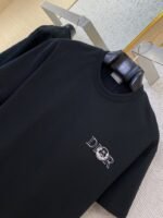 Dior Co-Branded Cat Embroidered Short Sleeve T-Shirt Black - 图片 6