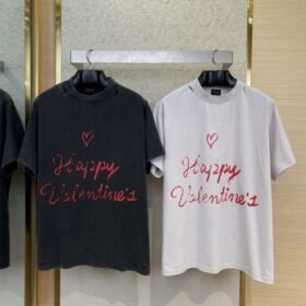 Balenciaga Love Heart Graffiti Short Sleeve T-Shirt White
