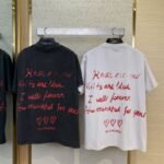Balenciaga Love Hearts Graffiti Short Sleeve T-Shirt Black - 图片 2
