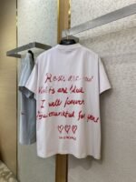 Balenciaga Love Heart Graffiti Short Sleeve T-Shirt White - 图片 7