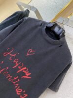 Balenciaga Love Hearts Graffiti Short Sleeve T-Shirt Black - 图片 6