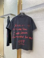 Balenciaga Love Hearts Graffiti Short Sleeve T-Shirt Black - 图片 7