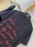 Balenciaga Love Hearts Graffiti Short Sleeve T-Shirt Black - 图片 8