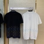 LV Rhinestone Gradient Knit Short Sleeve T-Shirt Black - 图片 2
