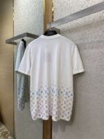 LV Rhinestone Gradient Knit Short Sleeve T-Shirt White - 图片 7