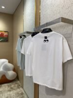 LV Love Flocked Print Short Sleeve T-Shirt Blue - 图片 4