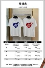 LV Love Flocked Print Short Sleeve T-Shirt Red - 图片 10