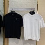 Fendi Double F Metallic Logo Wool Knit Short Sleeve White