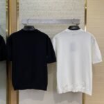 Fendi Double F Metallic Logo Wool Knit Short Sleeve White - 图片 2
