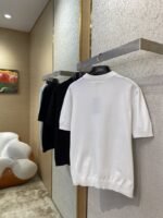Fendi Double F Metallic Logo Wool Knit Short Sleeve White - 图片 4