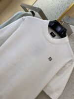 Fendi Double F Metallic Logo Wool Knit Short Sleeve White - 图片 6