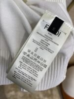 Fendi Double F Metallic Logo Wool Knit Short Sleeve White - 图片 9