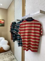 Prada Striped Pocket Short Sleeve T-Shirt Dark Green - 图片 4