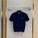 Miu Miu Appliqu??d Logo Knit Short Sleeve