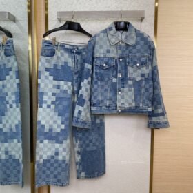 LV Mosaic Denim Jacket Coat