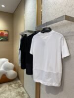 Prada Patchwork Short Sleeve T-Shirt Black - 图片 4