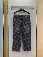 LV Old Flower Rhinestone Denim Trousers - 图片 2