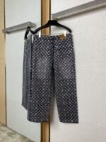 LV Old Flower Rhinestone Denim Trousers - 图片 6