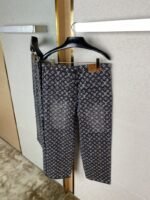 LV Old Flower Rhinestone Denim Trousers - 图片 8