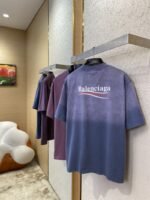 Balenciaga Coke Wave Print Short Sleeve T-Shirt Purple - 图片 4