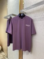 Balenciaga Coke Wave Print Short Sleeve T-Shirt Purple - 图片 5