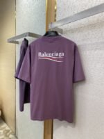 Balenciaga Coke Wave Print Short Sleeve T-Shirt Purple - 图片 7