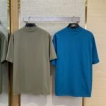 Balenciaga Letter Embroidered Short Sleeve T-Shirt Blue - 图片 2