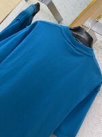 Balenciaga Letter Embroidered Short Sleeve T-Shirt Blue - 图片 8