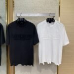 Balenciaga Appliqu?? Embroidery Aged Short Sleeve T-Shirt Black