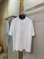 Balenciaga Applique Embroidery Aged Short Sleeve T-Shirt White - 图片 5