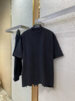 Balenciaga Appliqu?? Embroidery Aged Short Sleeve T-Shirt Black - 图片 7