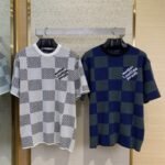 LV Checkered Knit Short Sleeve T-Shirt White