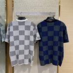 LV Checkered Knit Short Sleeve T-Shirt White - 图片 2