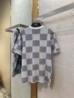 LV Checkered Knit Short Sleeve T-Shirt White - 图片 7